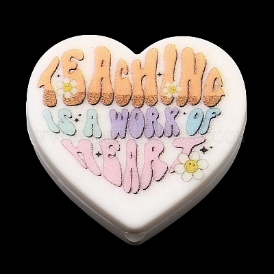 Силиконовые фокусные бусины в форме сердца SIL-Q016-01E-1