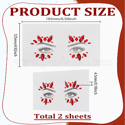 2 лист акриловых наклеек с драгоценными камнями на лицо&nbsp;DIY-LP0001-73-1