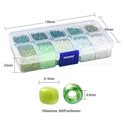 8500шт 10 стильные стеклянные бусины&nbsp;SEED-YW0001-80C-1