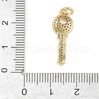 Латунные микропаве прозрачные подвески с фианитом KK-L231-12G-02-1