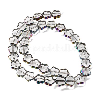 Galvanisierte transparente Glasperlenstränge&nbsp;GL-CBA98F0-07F-1