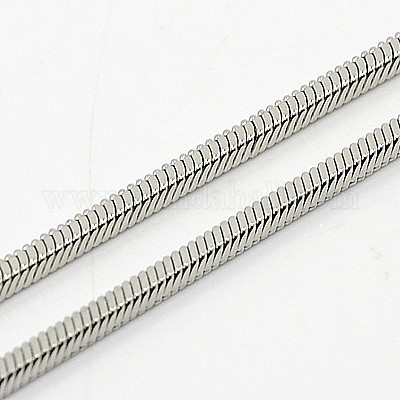 Устойчивое к потускнению мужское квадратное ожерелье из змеиных цепей NJEW-F027-19-1