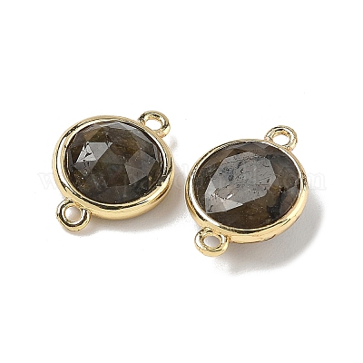 Латунный паве натуральный лабрадорит граненый плоский круглый соединительный элемент подвески G-U028-04G-16-1