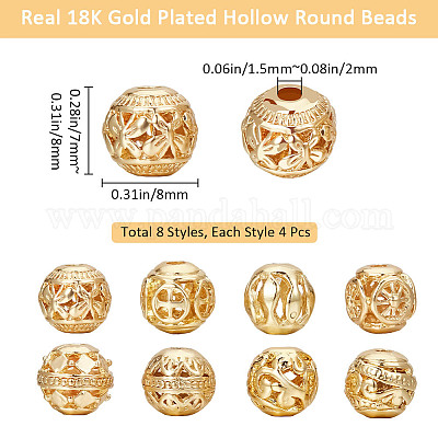 32шт 8 стиля полые бусины из сплава PALLOY-BBC0001-05-1