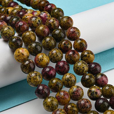 Нити бусин из натуральной окрашенной кунжутной яшмы G-E443-A38-1