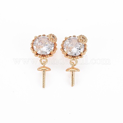 Латунная микропаве из прозрачного кубического циркония KK-S364-094-1