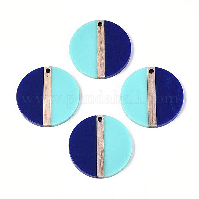 Кулоны из непрозрачной смолы и дерева RESI-T057-73A-1