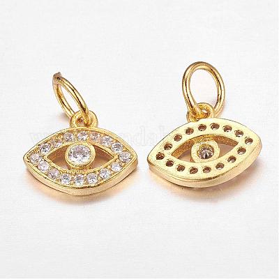 CZ латунные микро проложить кубического циркония сглаза подвески ZIRC-L018-10G-1