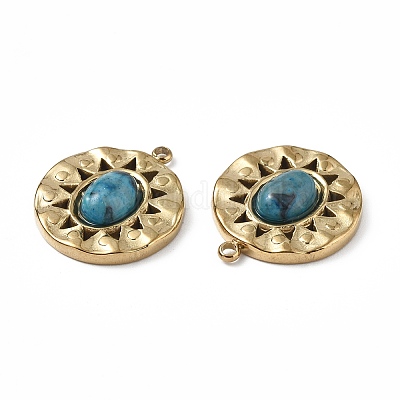 Подвески из натурального агата с вакуумным покрытием pvd 201 из нержавеющей стали STAS-C064-VC876-1