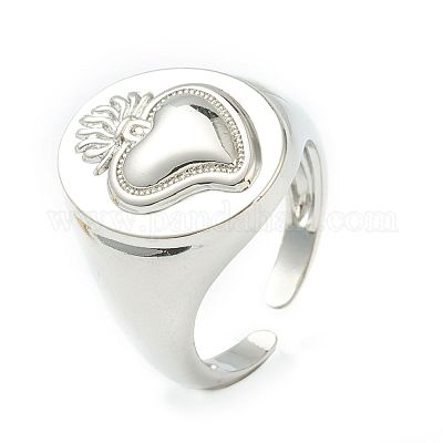 Латунь манжеты кольца RJEW-G113-04B-1