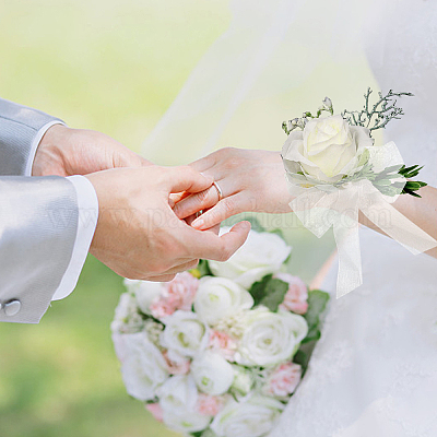 Броши из шелковой ленты и запястье AJEW-WH0285-23-1