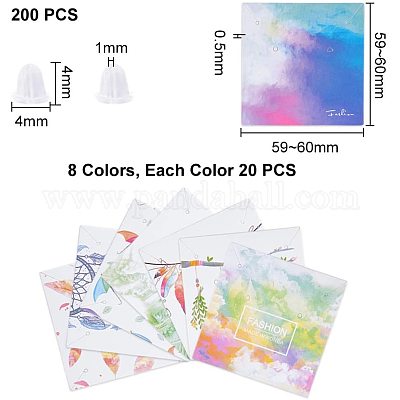 Wholesale PH PandaHall 112pcs Earring Cards 8 Style Earring