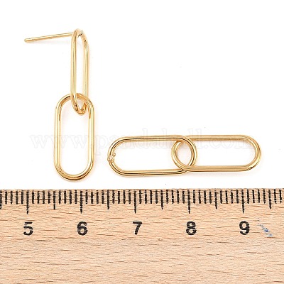 Овальные серьги-гвоздики из нержавеющей стали 316 EJEW-D339-04G-1