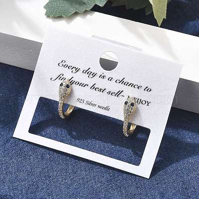 Латунные кубических серьги циркония обруч EJEW-D301-05G-01-1