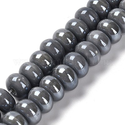 Фарфоровые бусины-рондели PORC-Q001-01G-1