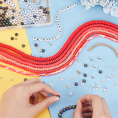 PandaHall Elite DIY Bead Sets, including Handmade Polymer Clay Beads,  Acrylic & Plastic Beads, Mixed Color