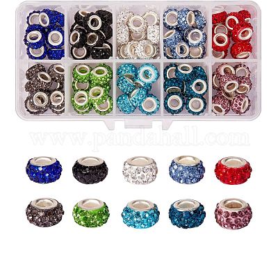 10Pcs Wholesale Color Big Hole European Beads Plastic Resin Round