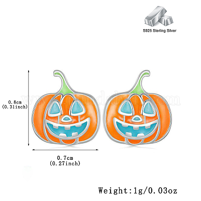 925 серьги-гвоздики из стерлингового серебра в форме тыквы FS9335-1