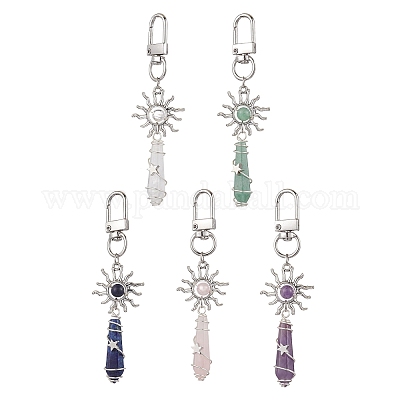 Подвеска-пуля из натурального драгоценного камня HJEW-JM03103-1