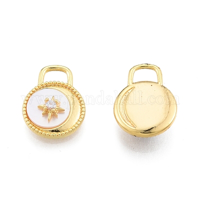 Подвески из синтетических белых ракушек KK-A165-15G-1