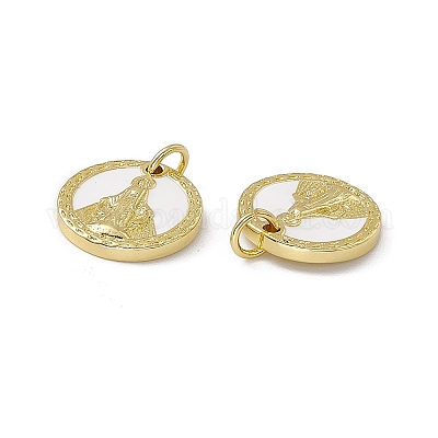 Подвески из латуни с покрытием из эмали KK-M231-02G-1