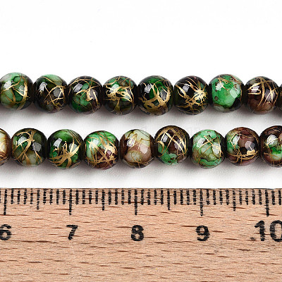 Выпечка окрашенные стеклянные бусины пряди X1-DGLA-N003-6mm-B07-1