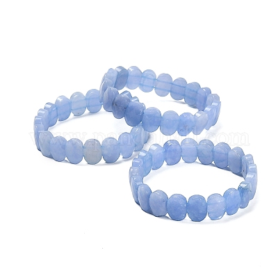 Овальные браслеты из натурального малайзийского нефрита с бусинами G-P589-02A-1