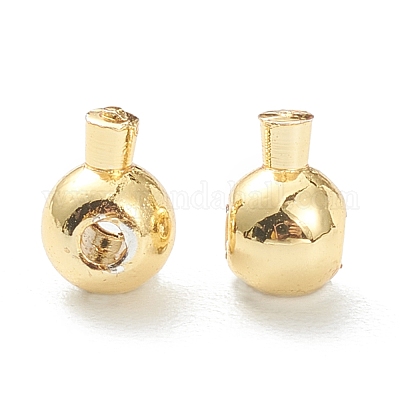 Зажимные бусины из латуни KK-F826-04G-1