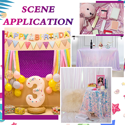 Ткань из полиэстера с узором в виде рыбьей чешуи DIY-WH0569-92B-1