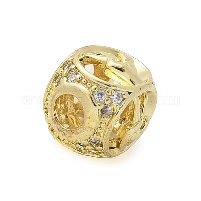 Латунные микро проложить кубического циркония бусы KK-Z095-03G-04-1