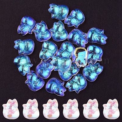 Гальванизировать прозрачные стеклянные подвески GLAA-YW0003-06-1