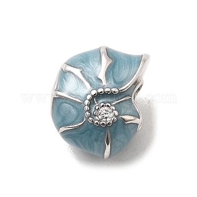 925 стерлингового серебра эмали европейские шарики STER-Z013-03P-1