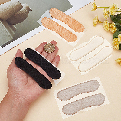 8 пара двухцветных тканевых и силиконовых наклеек на пятку AJEW-DR0002-24-1