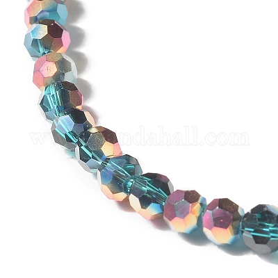 Прозрачные стеклянные бусины с гальваническим покрытием GLAA-G097-04C-1