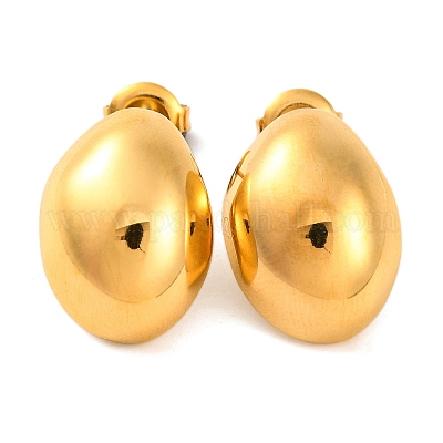 Серьги-гвоздики из нержавеющей стали 304 с ионным покрытием (IP) EJEW-G395-38G-1