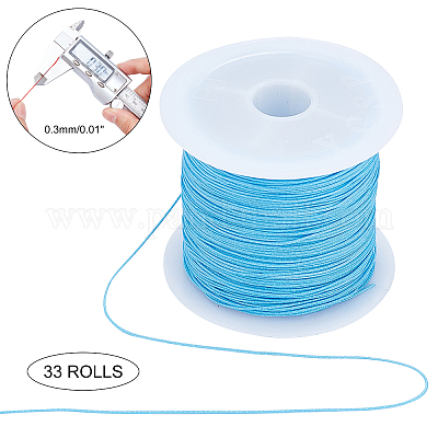 ポリエステル糸  中国語結びコード  スプールで  ミックスカラー  0.3mm  45 m /ロール  33roll /セット&nbsp;OCOR-WH0033-44-1
