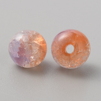 50шт прозрачные стеклянные бусины с кракле GLAA-WH0024-07A-1