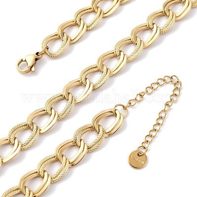 Ожерелья из витой цепи из нержавеющей стали 304 NJEW-R026-31G-1