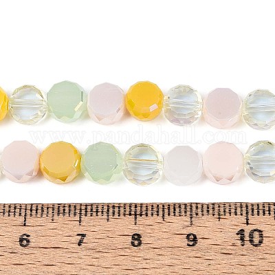 Стеклянные бусины с гальваническим покрытием  EGLA-N022-03A-A07-1