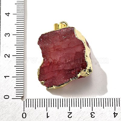 Подвески из необработанного натурального окрашенного кварца G-G895-05LG-08-1