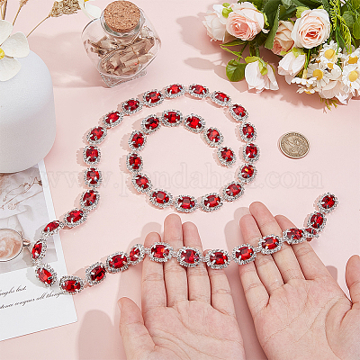 1 ярд латунных цепочек со стеклянными стразами&nbsp;KK-NB0003-96A-1