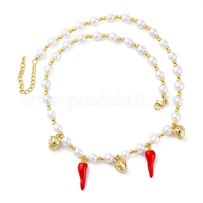 Ожерелья из латунных бусин с микропаве из прозрачного кубического циркония NJEW-Z059-04G-01-1