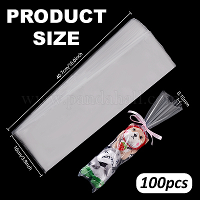 100шт прямоугольные пластиковые упаковочные длинные пакеты PE-PH0001-07-1