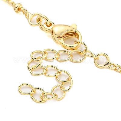 Ожерелья с подвесками из латуни с прозрачным кубическим цирконием NJEW-M220-05A-G-1