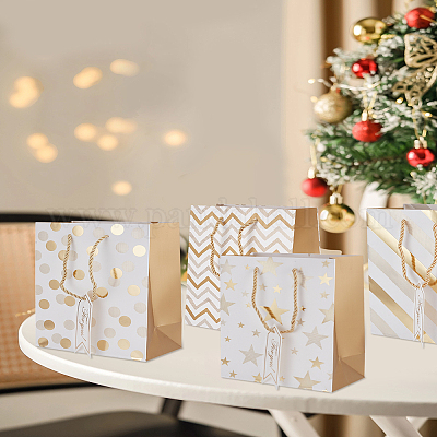 4 шт. прямоугольные бумажные пакеты с золотым тиснением ABAG-LP0001-60-1