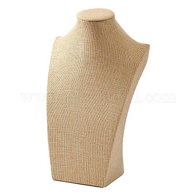 Деревянная покрыта имитацией мешковины ожерелье дисплеи NDIS-K001-B16-1