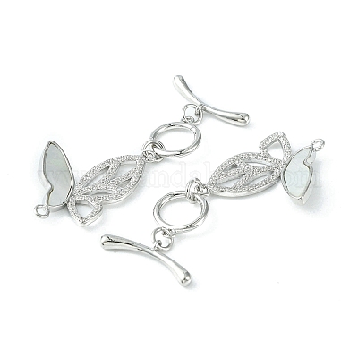 Реечное покрытие латунь микро паве кубический цирконий застежки-тоггл KK-K165-41P-1