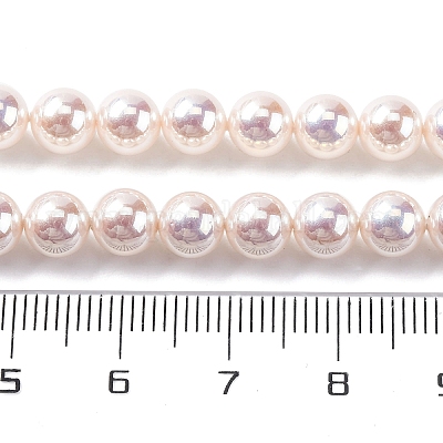 УФ-покрытие перламутровые стеклянные жемчужные бусины нити GLAA-F128-01A-T02-1