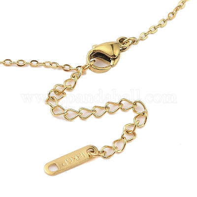 Ожерелья с подвесками из нержавеющей стали 304 и имитации ракушек из смолы NJEW-N055-08G-1