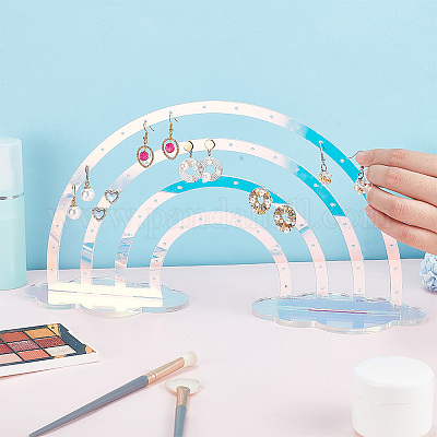 Акриловый дисплей серьги стойки EDIS-WH0016-14-1